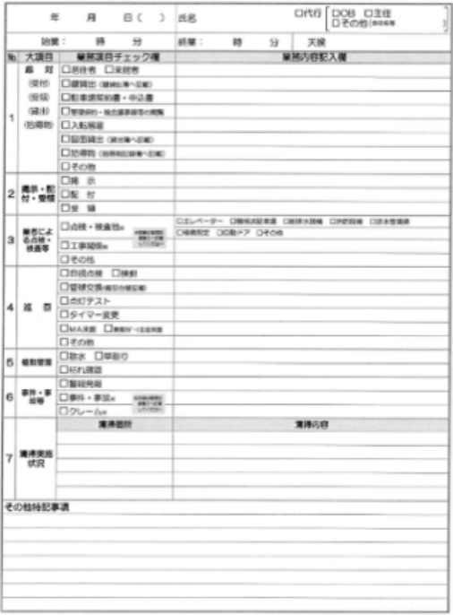 管理業務日誌 管理業務日誌