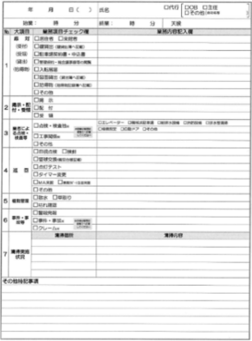 管理業務日誌