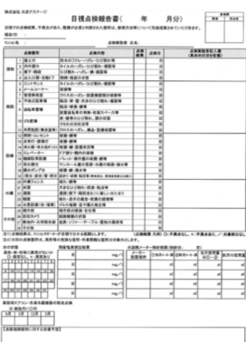 目視点検報告書 目視点検報告書