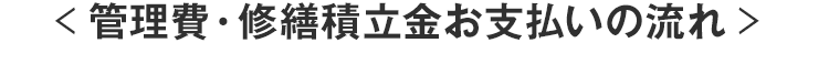 ＜管理費・修繕積立金お支払いの流れ＞